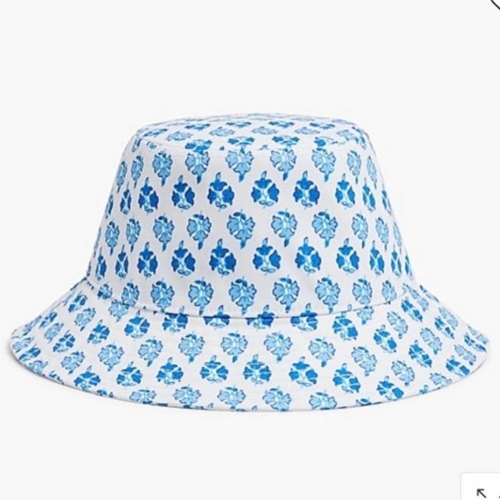 J.Crew Organic Cotton Block Print Bucket Hat